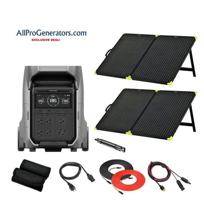 EcoFlow DELTA Pro 3 + 200W Solar Panels - AllProGenerators