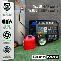 15,000 Watt Electric Start Tri - Fuel Portable Generator - AllProGenerators