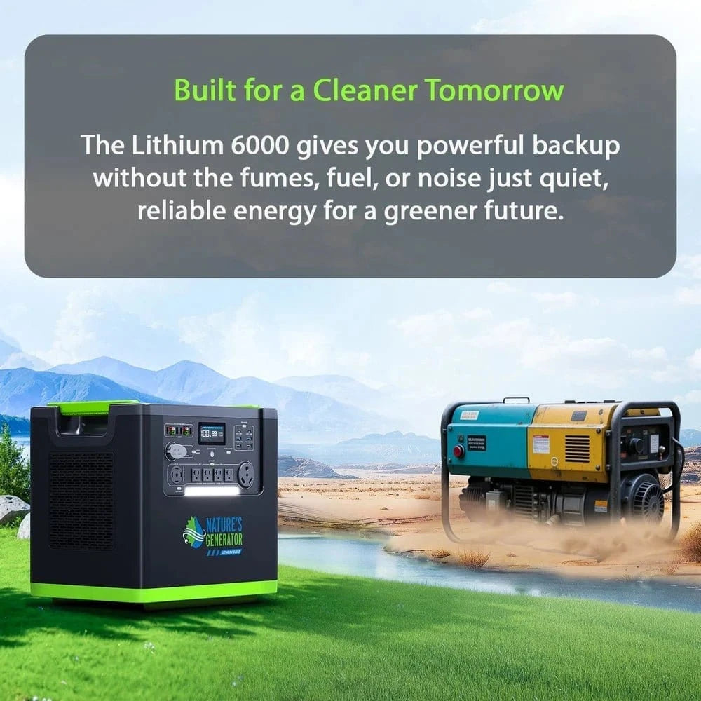 Nature's Generator Lithium 6000 with Solar Panel - AllProGenerators