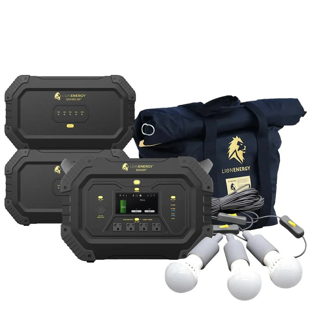 Safari+2 XPs Portable Power Station Bundle | Lion Energy Solar Generator Kit - AllProGenerators