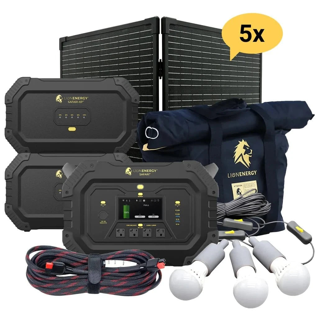 Safari+2 XPs Portable Power Station Bundle | Lion Energy Solar Generator Kit - AllProGenerators