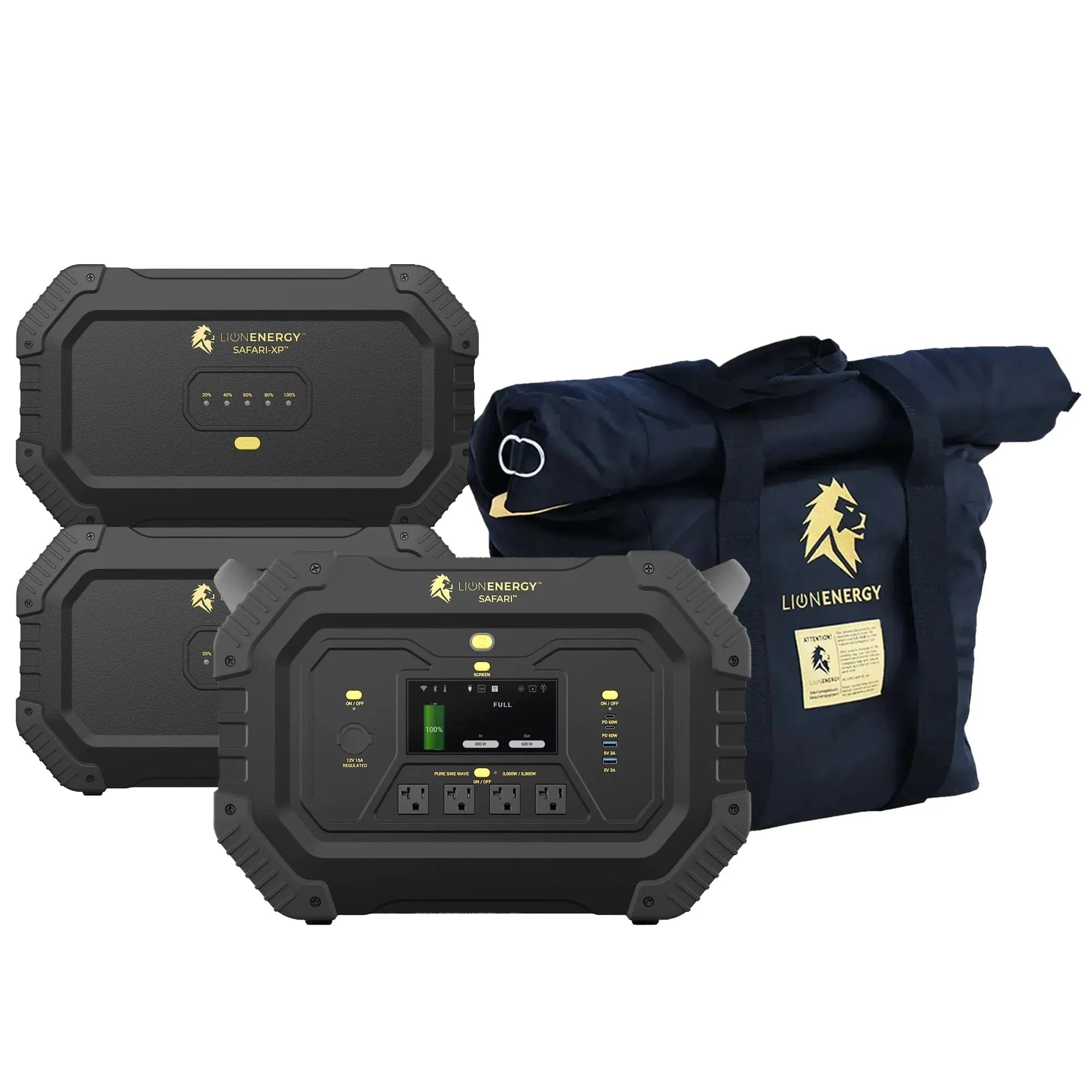 Safari+2 XPs Portable Power Station Bundle | Lion Energy Solar Generator Kit - AllProGenerators