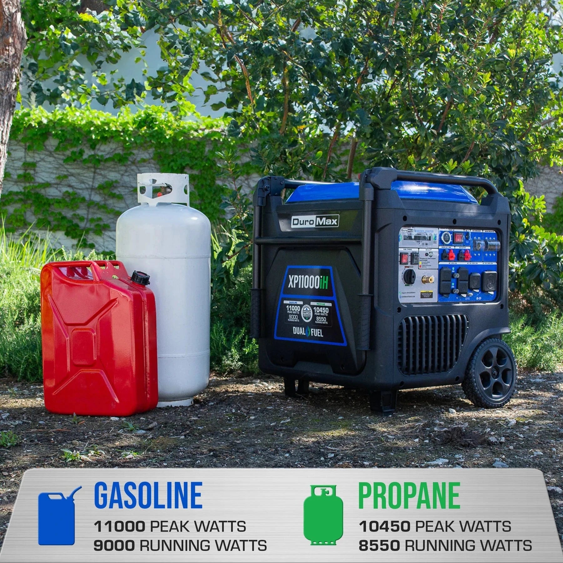 Duromax 11,000 Watt Portable Dual Fuel Inverter Generator w/ CO Alert - AllProGenerators