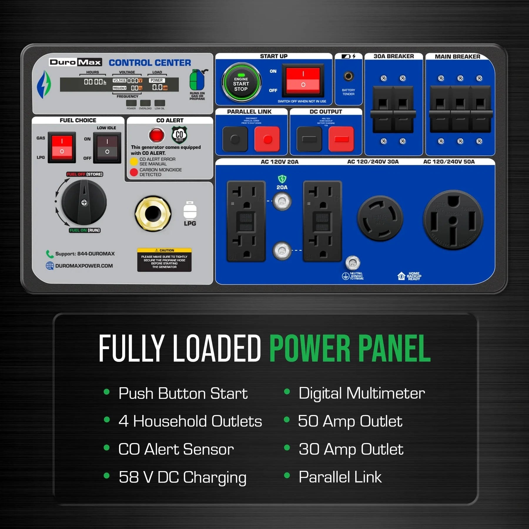Duromax 11,000 Watt Portable Dual Fuel Inverter Generator w/ CO Alert - AllProGenerators
