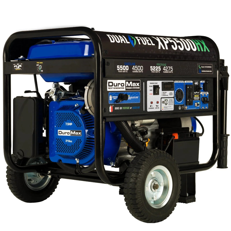 Duromax 5,500 Watt Dual Fuel Portable HX Generator w/ CO Alert - AllProGenerators