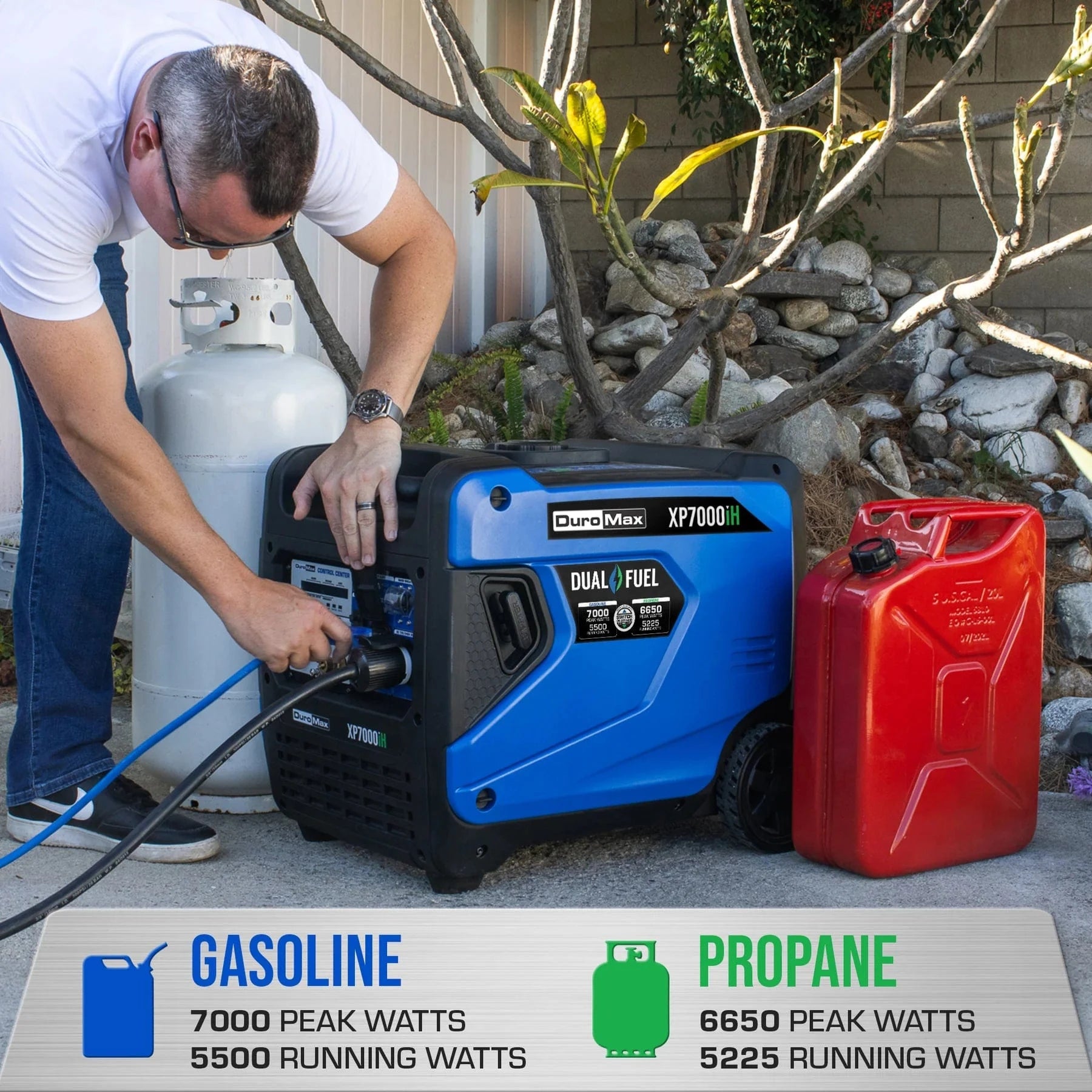 Duromax XP7000iH - 7,000 Watt Dual Fuel Inverter Generator w/ CO Alert - AllProGenerators