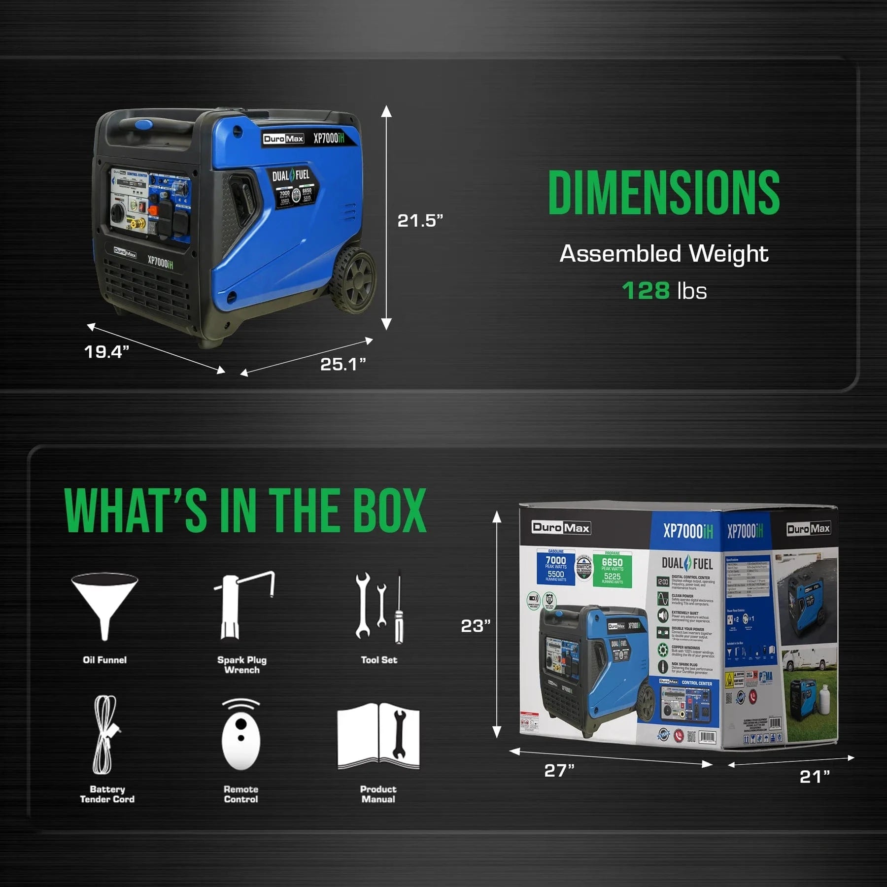 Duromax XP7000iH - 7,000 Watt Dual Fuel Inverter Generator w/ CO Alert - AllProGenerators