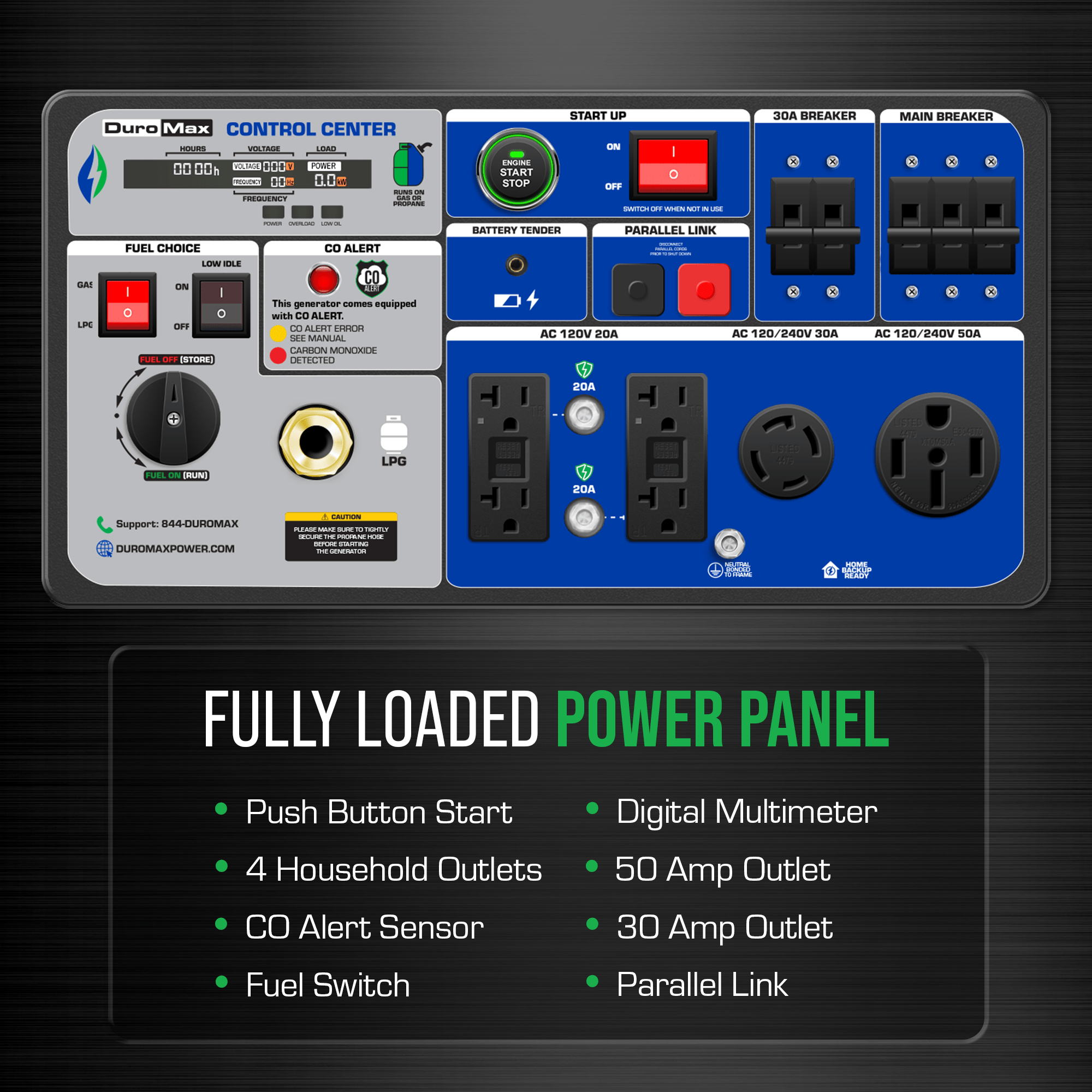 Duromax 9500 Watt Dual Fuel Inverter Generator w/ CO Alert - AllProGenerators