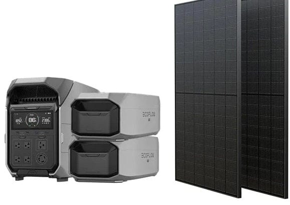 EcoFlow DELTA Pro 3 RV power station connected to travel trailer