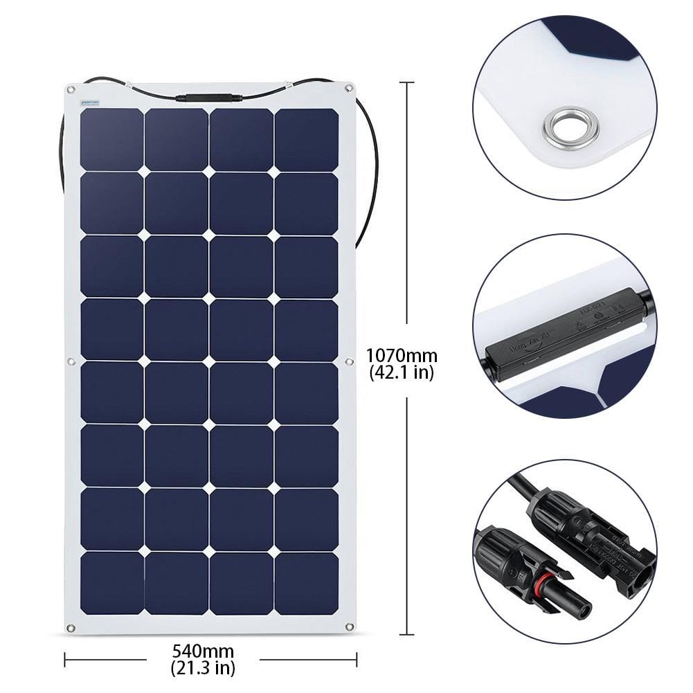 ACOPOWER 440Watts Flexible Solar RV Kit w/ 40A Waterproof Charge Controller, Solar Cable Wire,Tray Cable and Y Branch Connectors,Cable Entry Housing for Marine, RV, Boat, Caravan - AllProGenerators