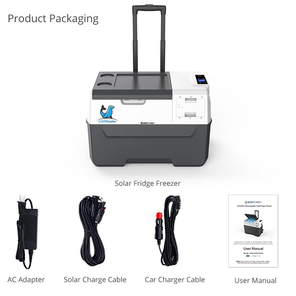 ACOPOWER LionCooler X30A Combo, 32 Quarts Solar Freezer & Extra 173Wh Battery (2 Batteries) - AllProGenerators