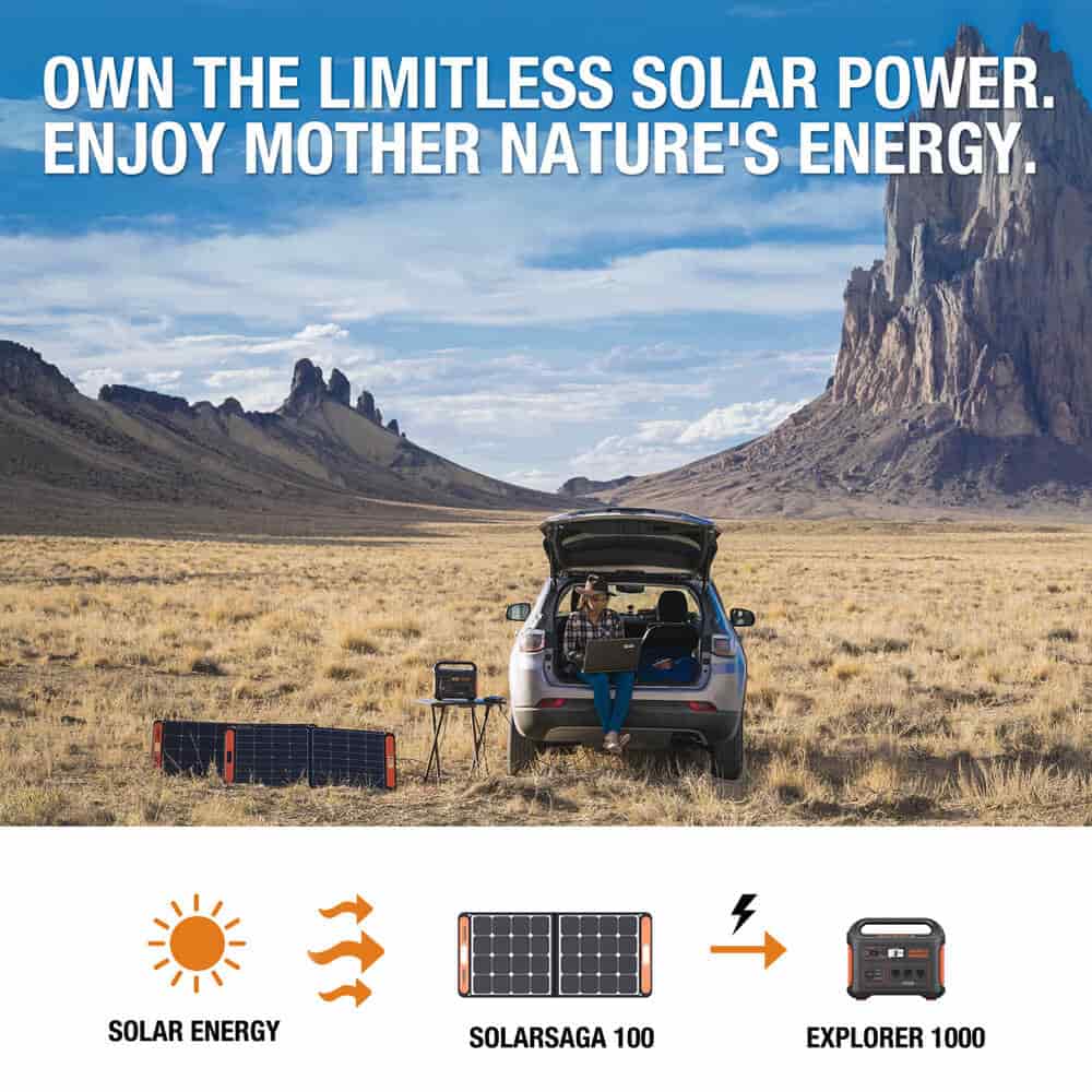 Jackery Solar Generator 1000 (Jackery 1000 + 2 x SolarSaga 100W solar panels) - AllProGenerators