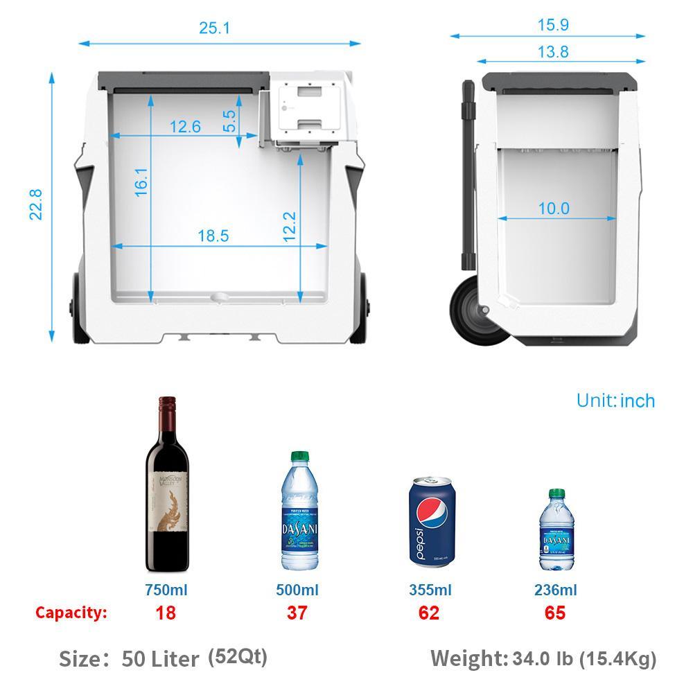 ACOPOWER LionCooler X40A Combo, 42 Quarts Solar Freezer & Extra 173Wh Battery (2 Batteries) - AllProGenerators