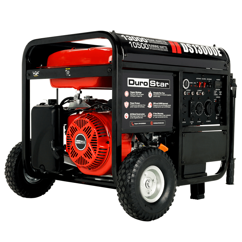 DuroStar DS13000E 13,000 - Watt 500cc Portable Gas Electric Start Generator - AllProGenerators