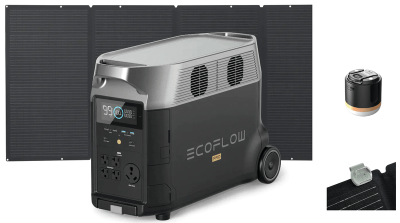 EcoFlow DELTA Pro with 400W Solar Panel plus a FREE Camping Light and Solar Angle Guide - AllProGenerators