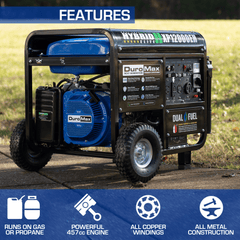 DuroMax XP12000EH 12000 - Watt Portable Hybrid Gas Propane Generator "The Beast" - AllProGenerators