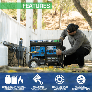 Duromax XP13000HXT 13,000 Watt Tri Fuel Generator w/ CO Alert - AllProGenerators