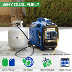 DuroMax XP2300iH 2300 - Watt 80cc Dual Fuel Digital Inverter Hybrid Portable Generator with CO Alert - AllProGenerators