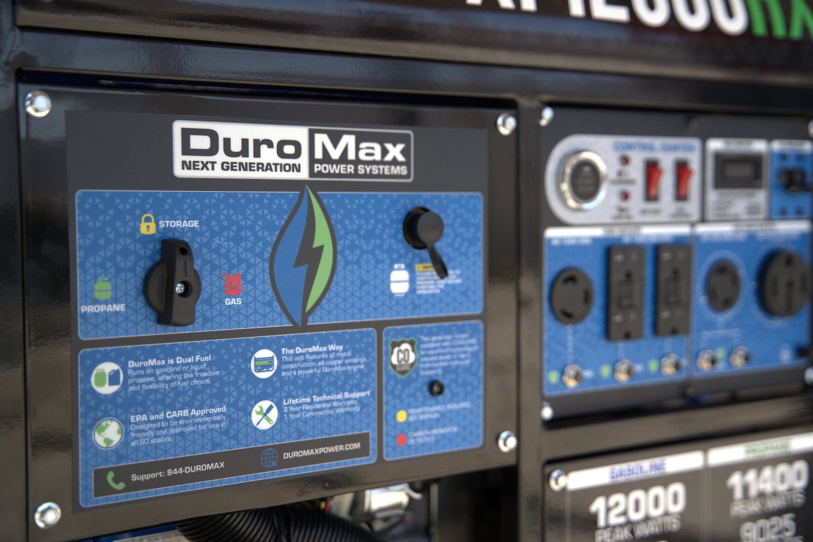 Duromax XP13000HX Watt Dual Fuel Portable Generator with CO Alert - AllProGenerators