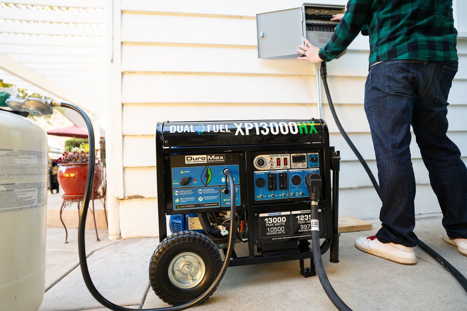Duromax XP13000HX Watt Dual Fuel Portable Generator with CO Alert - AllProGenerators