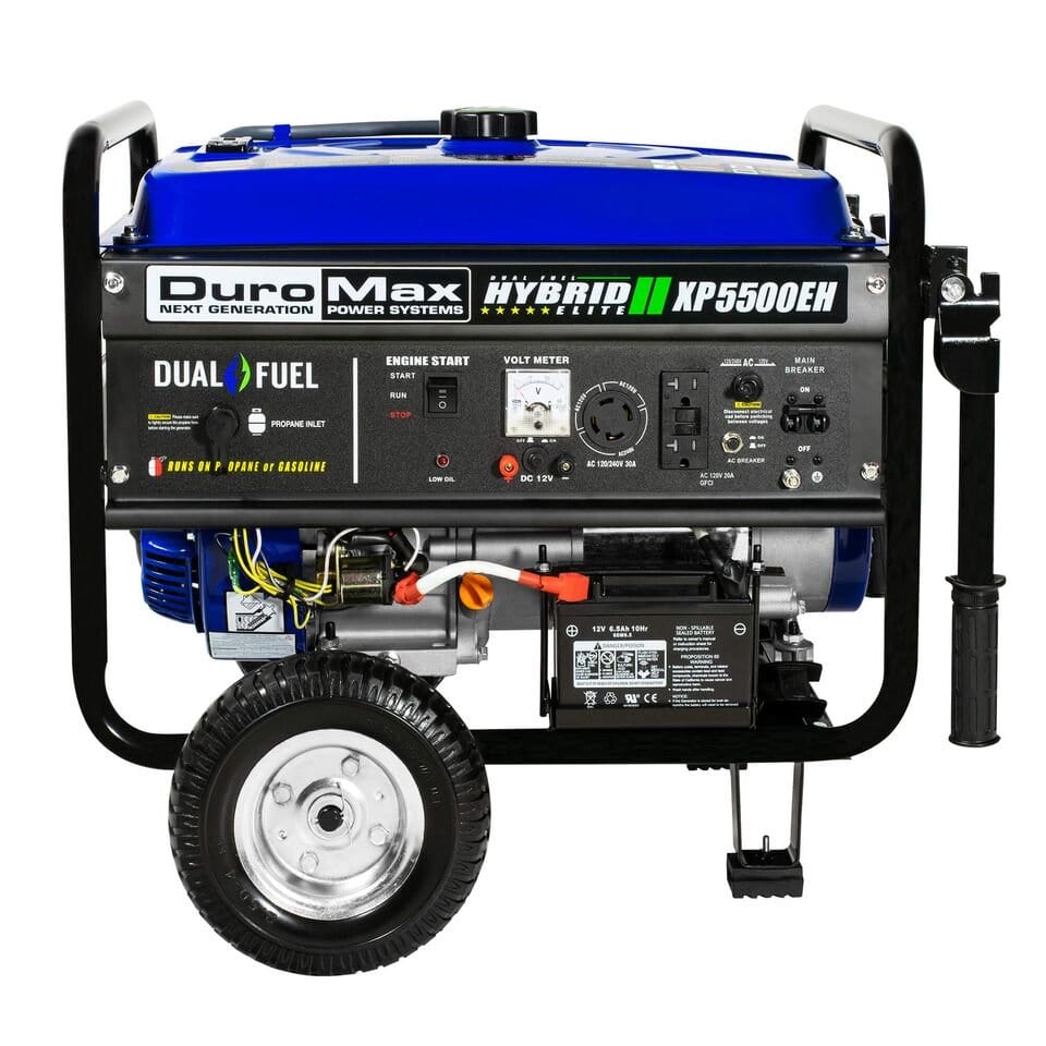 DuroMax XP5500EH 5,500 Watt 7.5 HP Portable Electric Start Gas Propane Generator - AllProGenerators