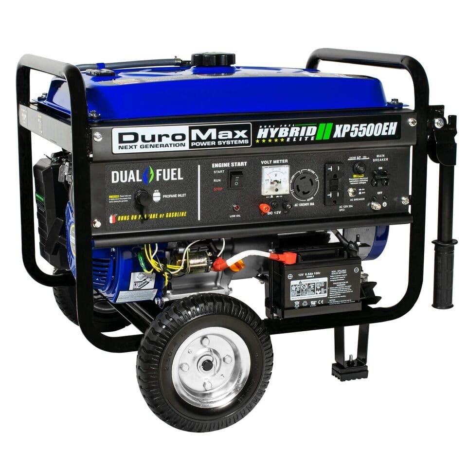 DuroMax XP5500EH 5,500 Watt 7.5 HP Portable Electric Start Gas Propane Generator - AllProGenerators