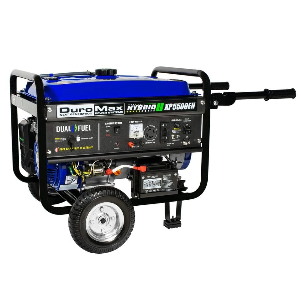 DuroMax XP5500EH 5,500 Watt 7.5 HP Portable Electric Start Gas Propane Generator - AllProGenerators