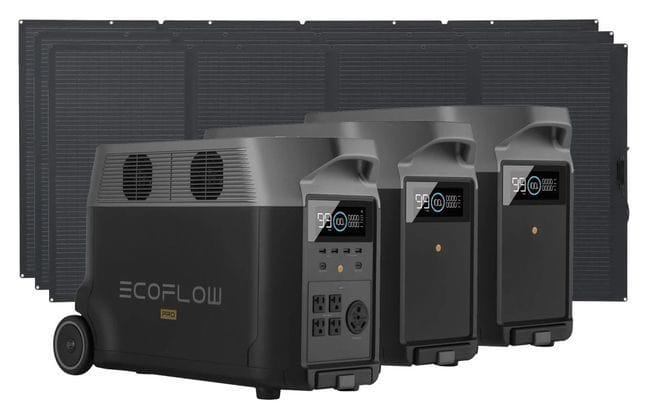 EcoFlow DELTA Pro Portable Power Station With 2X Delta Pro Extra Batteries and 1200 Watts of Solar - AllProGenerators