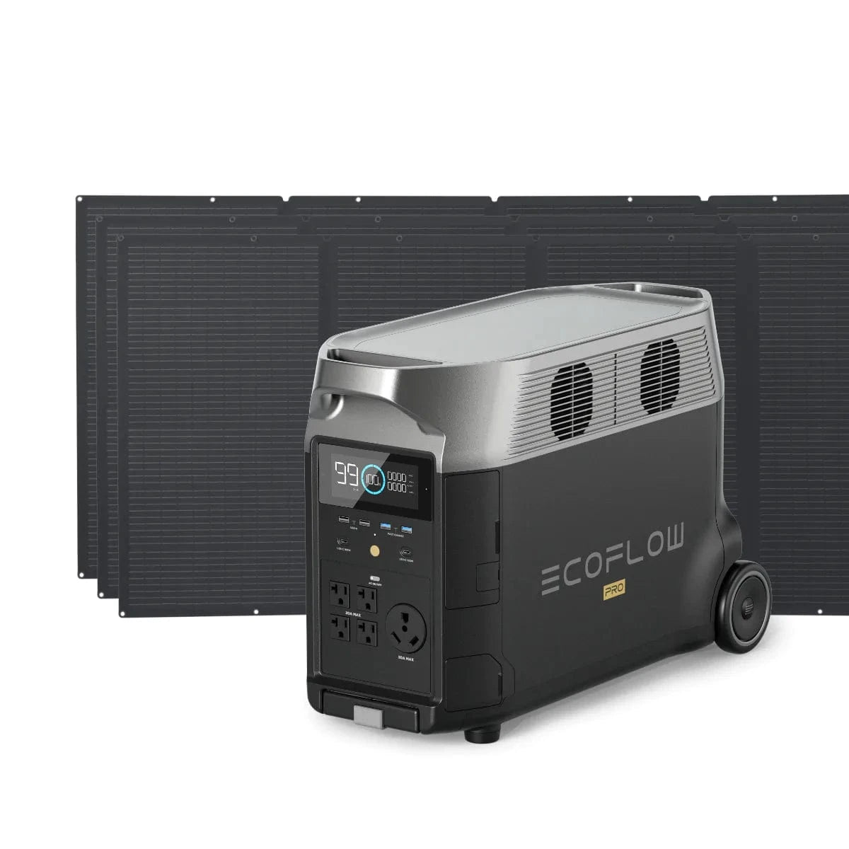 EcoFlow DELTA Pro with 400W Solar Panel plus a FREE Camping Light and Solar Angle Guide - AllProGenerators