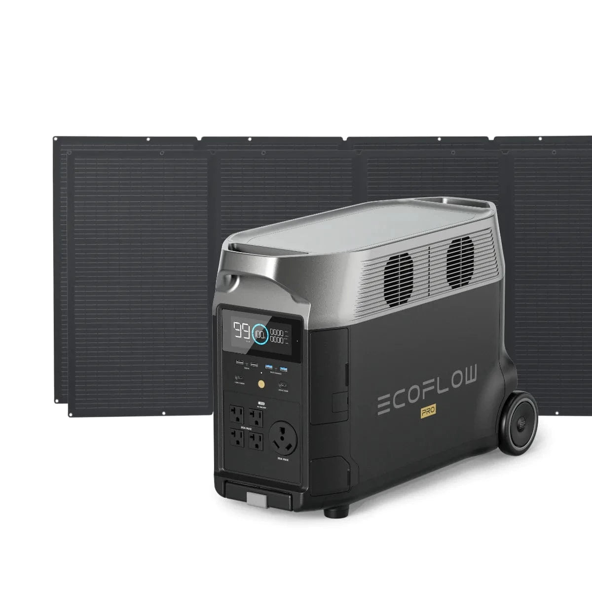 EcoFlow DELTA Pro with 400W Solar Panel plus a FREE Camping Light and Solar Angle Guide - AllProGenerators