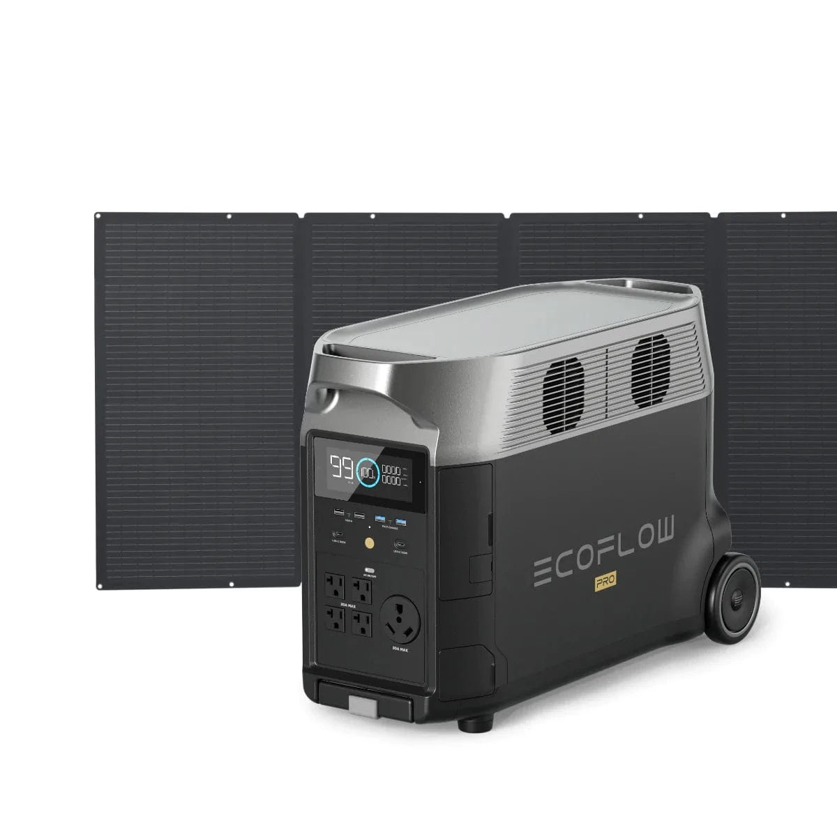 EcoFlow DELTA Pro with 400W Solar Panel plus a FREE Camping Light and Solar Angle Guide - AllProGenerators