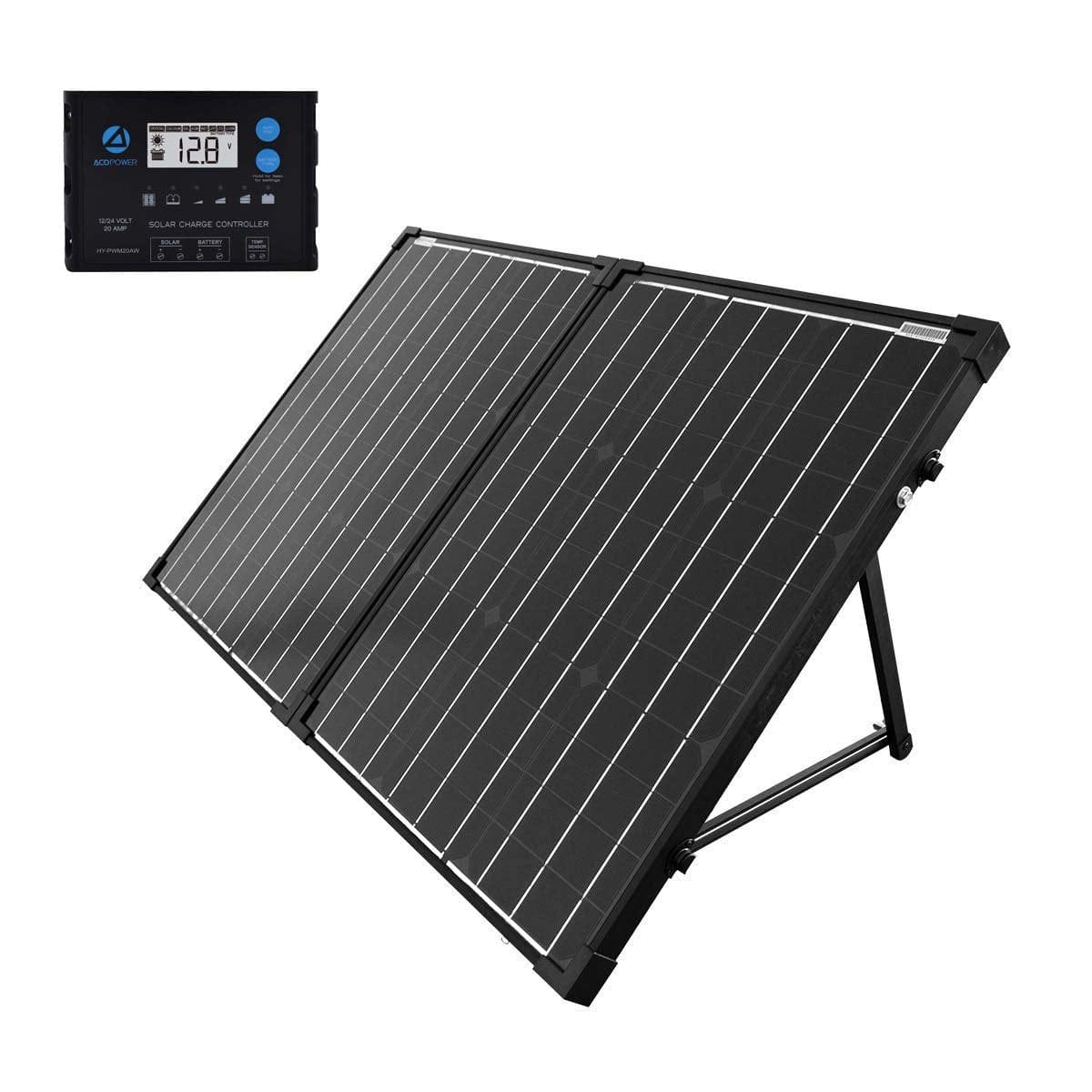 ACOPOWER 100W Foldable Solar Panel Kit, Waterproof ProteusX 20A Charge Controller (New Launched) - AllProGenerators