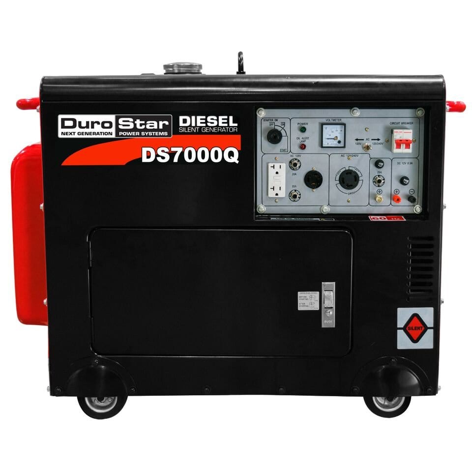 DuroStar DS7000Q 6,500 Watt Enclosed Diesel Portable Generator - Remote Start - AllProGenerators