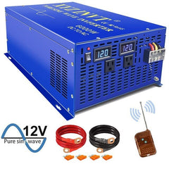 XYZ INVT 6000 watt Power Converter Pure Sine Wave Inverter 12v 24v 36v 48v dc to ac 110v 120v 220v 230v 240V with Remote Switch - AllProGenerators