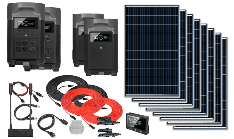 Ecoflow Delta Pro X2 - 14.4KWH and 1,600 Watts of Solar Complete Solar Generator with Hub - AllProGenerators