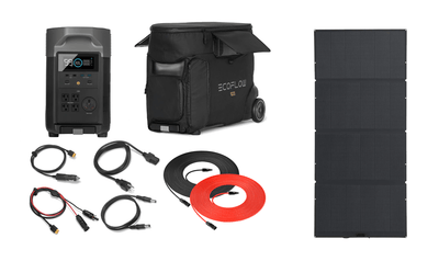 Ecoflow Delta Pro With Pro Bag and 400 Watt Solar Panel - Complete Solar Generator System - AllProGenerators