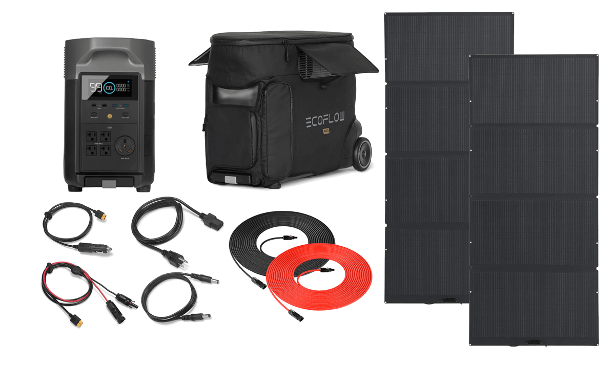 Ecoflow Delta Pro With Pro Bag and 400 Watt Solar Panel - Complete Solar Generator System - AllProGenerators