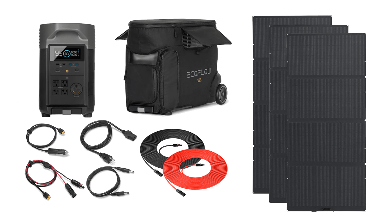 Ecoflow Delta Pro With Pro Bag and 400 Watt Solar Panel - Complete Solar Generator System - AllProGenerators