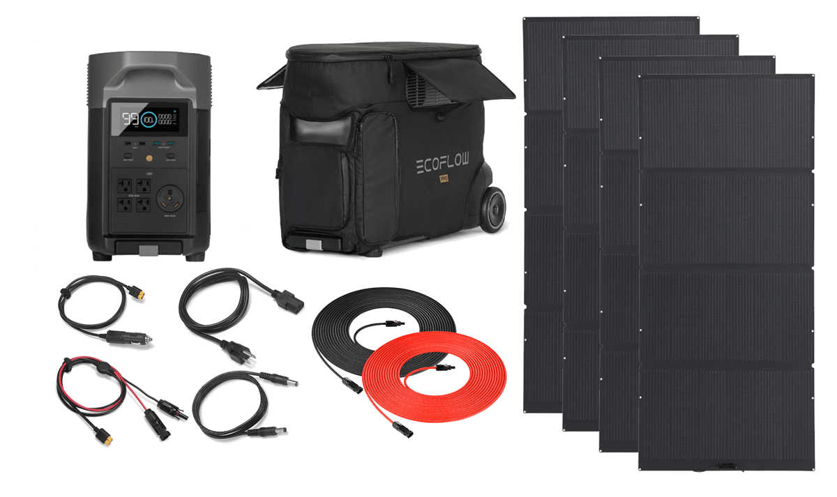 Ecoflow Delta Pro With Pro Bag and 400 Watt Solar Panel - Complete Solar Generator System - AllProGenerators