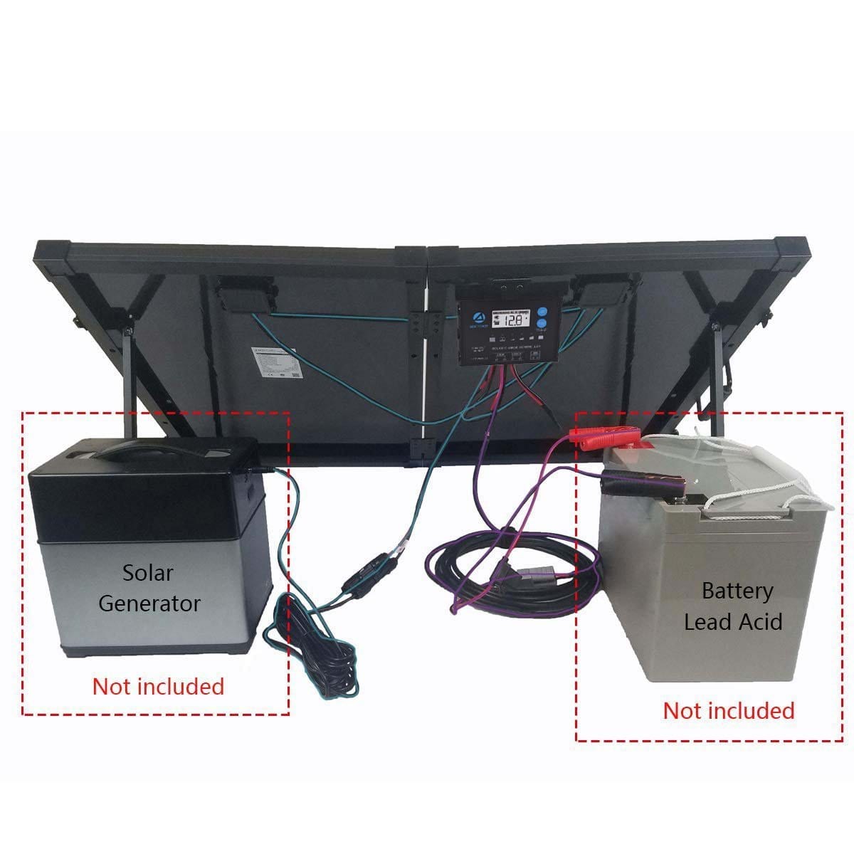 ACOPOWER 100W Foldable Solar Panel Kit, Waterproof ProteusX 20A Charge Controller (New Launched) - AllProGenerators
