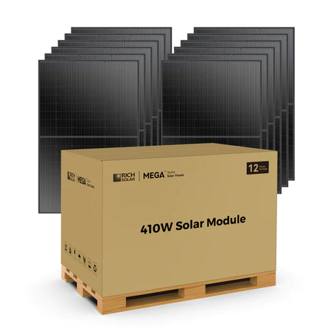 Image of MEGA 410 Watt Monocrystalline Solar Panel | High Efficiency | Black Mono-facial Module | Grid-Tie | Off-Grid