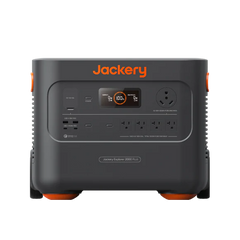 Jackery E2000 Plus with solar panels set up outdoors
