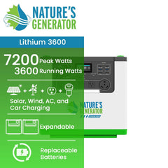 Nature's Generator L3600 portable power station angled view