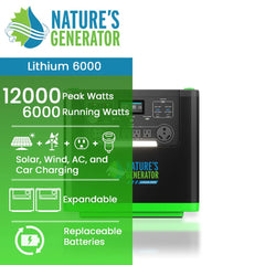 Nature's Generator Lithium 6000 Power Station - AllProGenerators