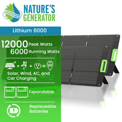 Nature's Generator Lithium 6000 with Solar Panel - AllProGenerators