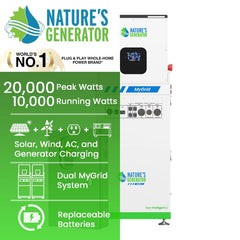 Nature's Generator MyGrid 10K with Solar Battery and 50A Automatic Transfer Switch