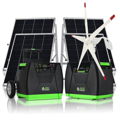 Nature's Generator Elite with four rigid solar panels and wind turbine