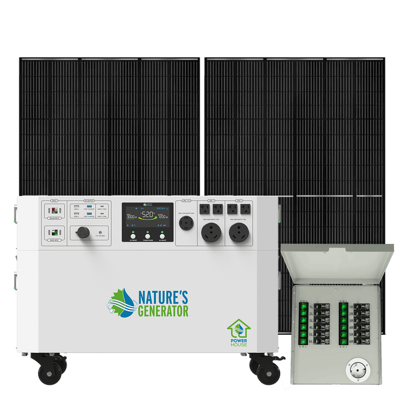 Nature's Generator Powerhouse Gen 2 Solar Generator and Transfer Switch - AllProGenerators