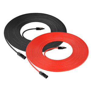 100 FOOT - 10 Gauge (10AWG) Solar Panel Extension Cable Wire with Solar Connectors