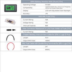 Renogy 400W 12 Volt Complete Solar Kit with 2 X 100Ah Deep-Cycle AGM OR Two 100Ah LiFePO4 Batteries